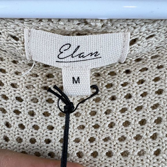 New Elan Natural Crochet Cardigan sweater / crochet pant set size M - Picture 6 of 16